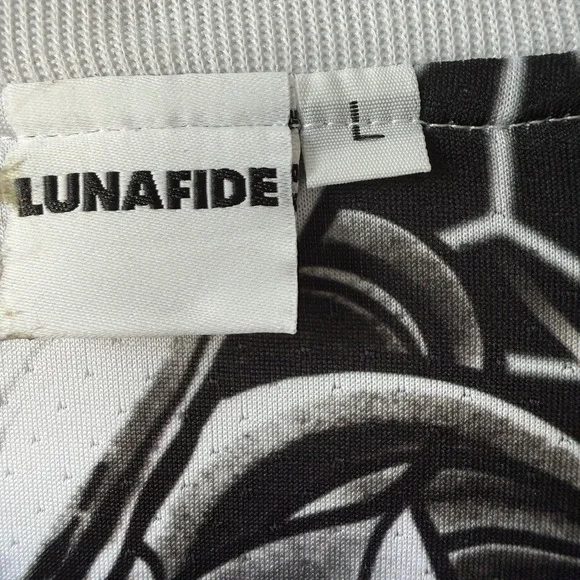 Lunafide Black White Dragon Bomber‎ Jacket Men's Large Japanese Tattoo Art